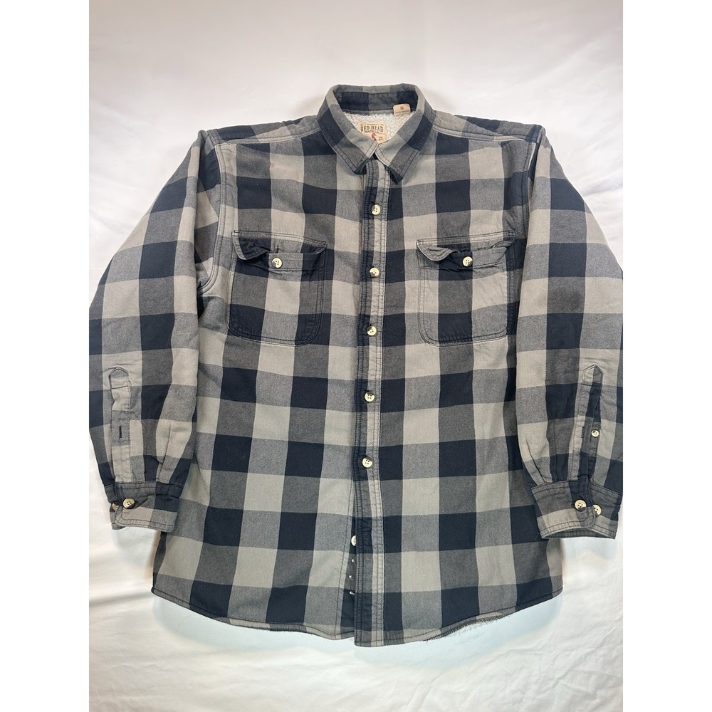 Red Head Brand Co. Plaid Flannel Cotton Long Sleeve Shirt Black Brown Size Large
